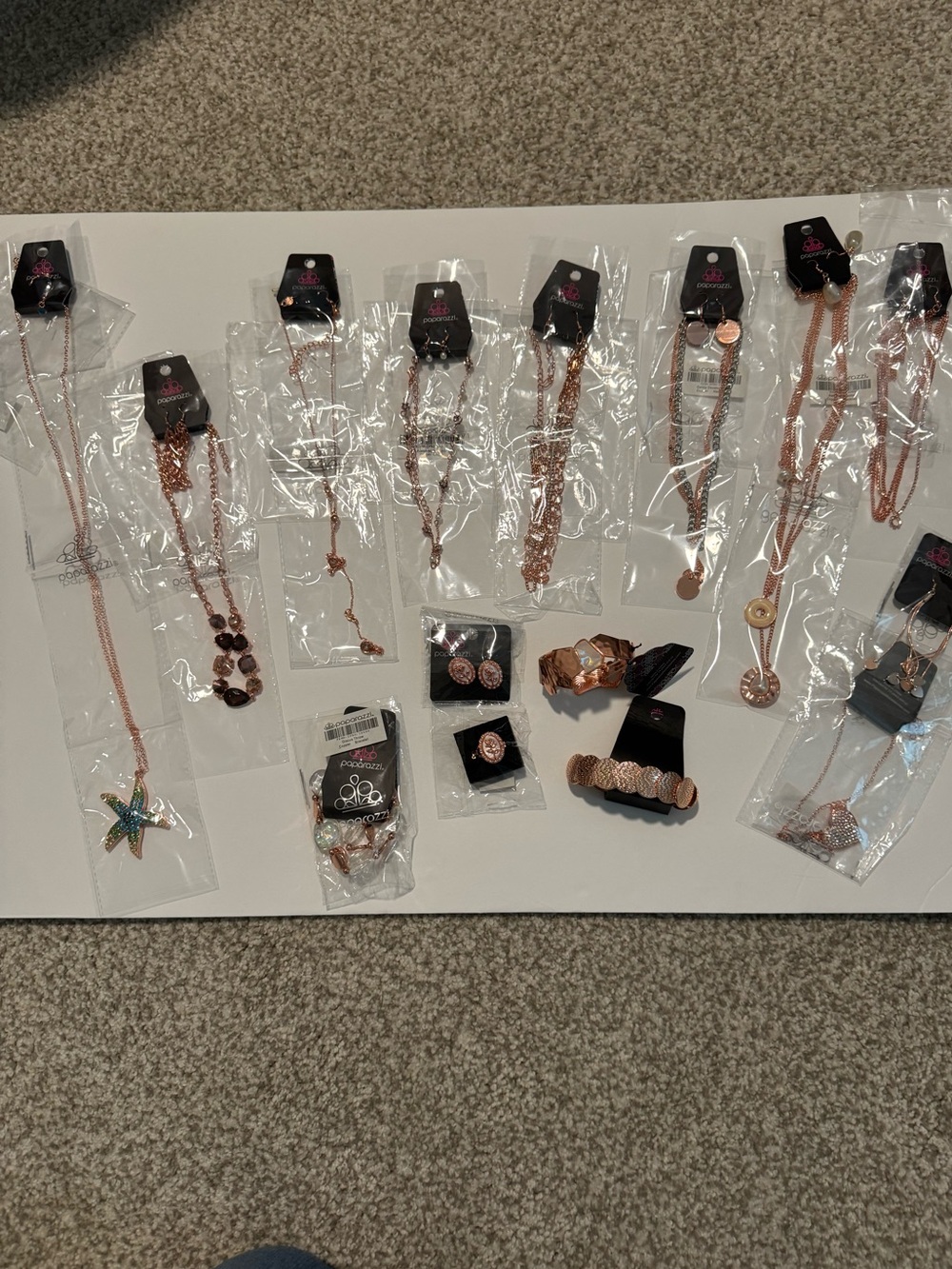 paparazzi shiny copper Jewelry Set